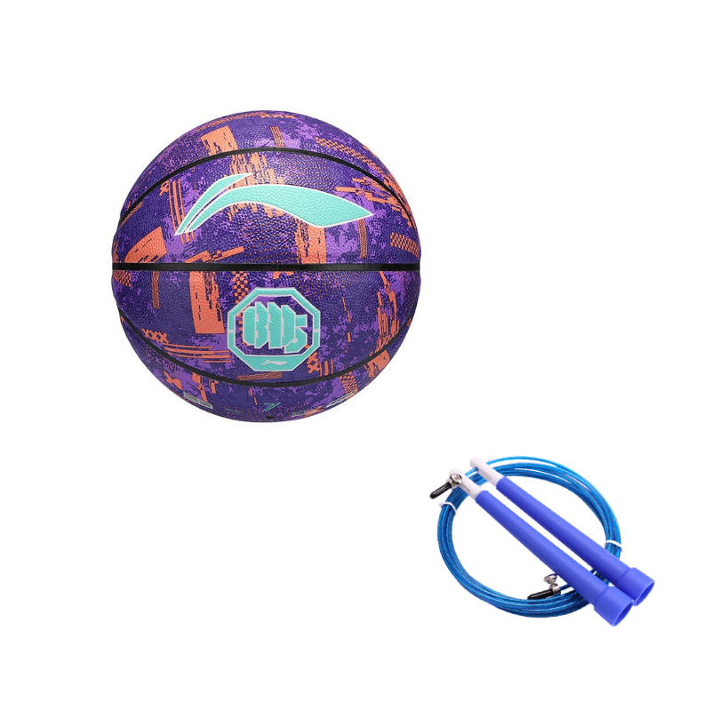 Li Ning Badfive Pu Basketball Purple Orange Size 7 Ball Competition Unisex