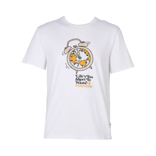 Converse T Shirts Men's White Crew Neck Moderate