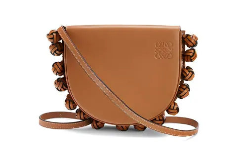 LOEWE Heel Soft Cow Leather Shoulder Bag Women's Brown