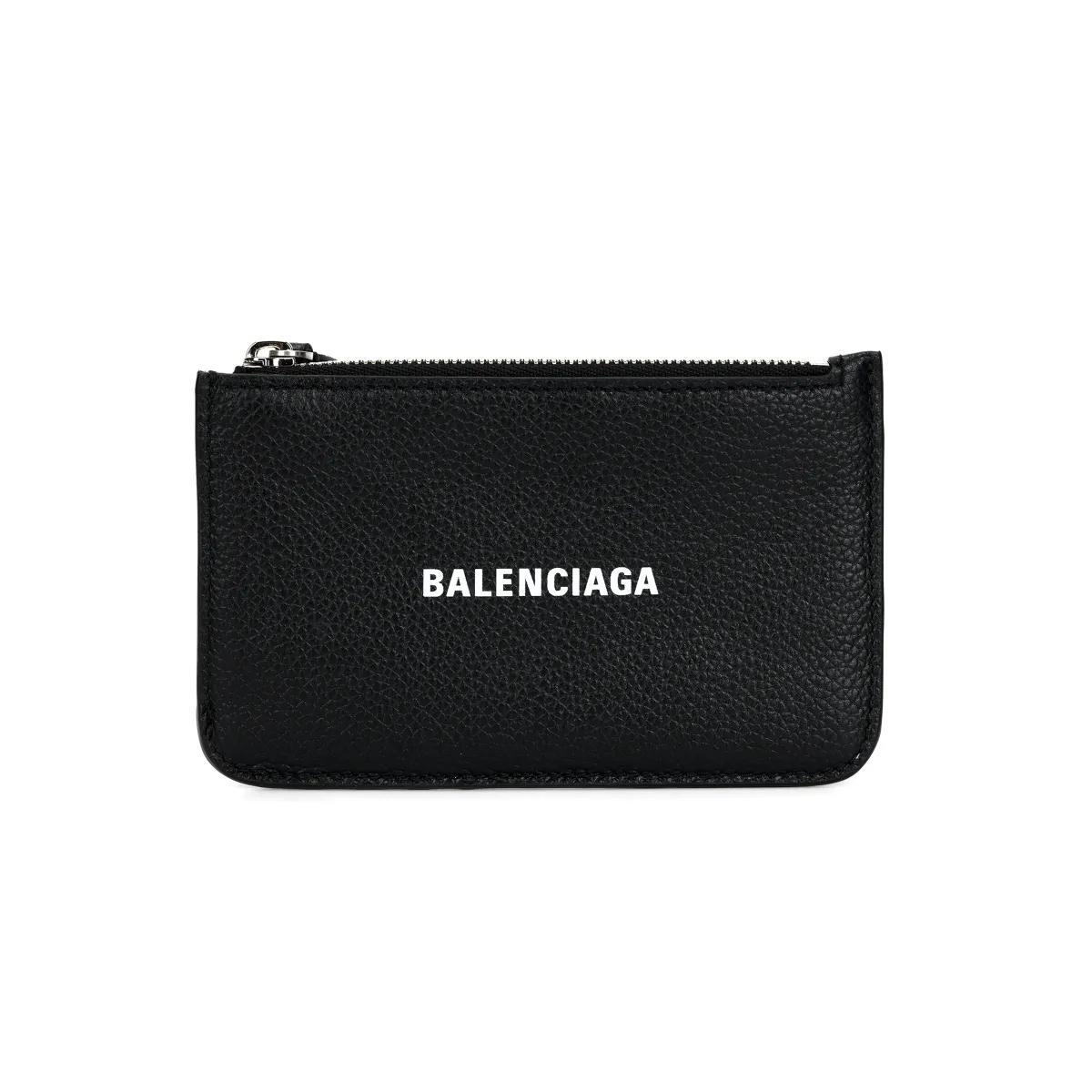 Balenciaga Cash Grain Cow Leather Card Holder Large Women's Black