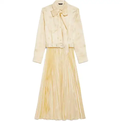 Balenciaga Long Sleeved Dress Regular Fit Women's Cream