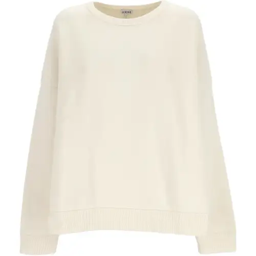 LOEWE Crewneck Cashmere Sweater 'Soft White'
