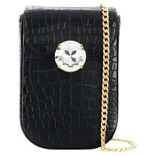MIU MIU Leather Handbag Mini Women's Black