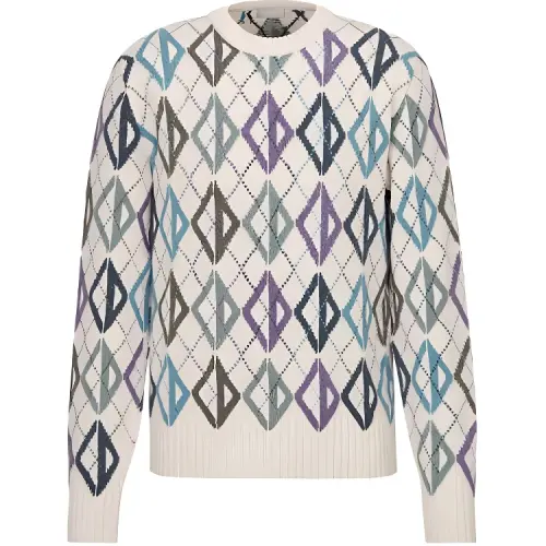 DIOR Cashmere Sweaters Men's Multicolor Crew Neck Moderate