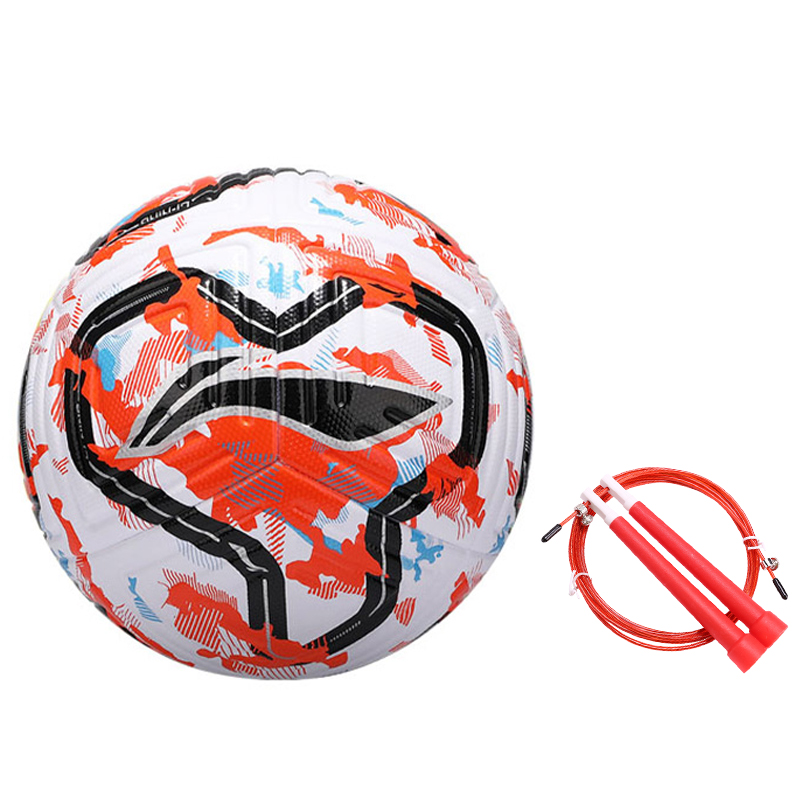 Li Ning Size 5 Soccer Ball TPU Seamless Thermal bonding Unisex White Orange Blue