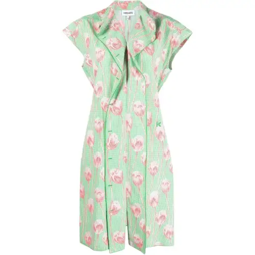 KENZO Short Sleeved Dress Women's Green