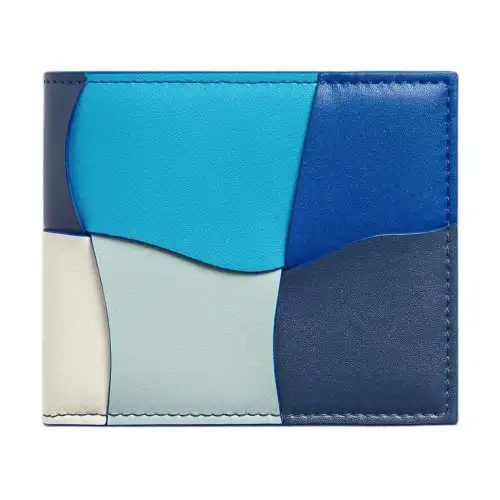 Bottega Veneta Intreccio Calfskin Wallet Men's Turquoise Washable