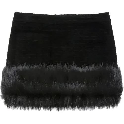SAINT LAURENT Casual Short Skirts Women's Black Moderate Short Miniskirt