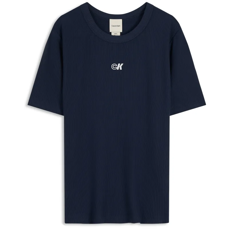 Calvin Klein ribbed logo-detail T-shirt