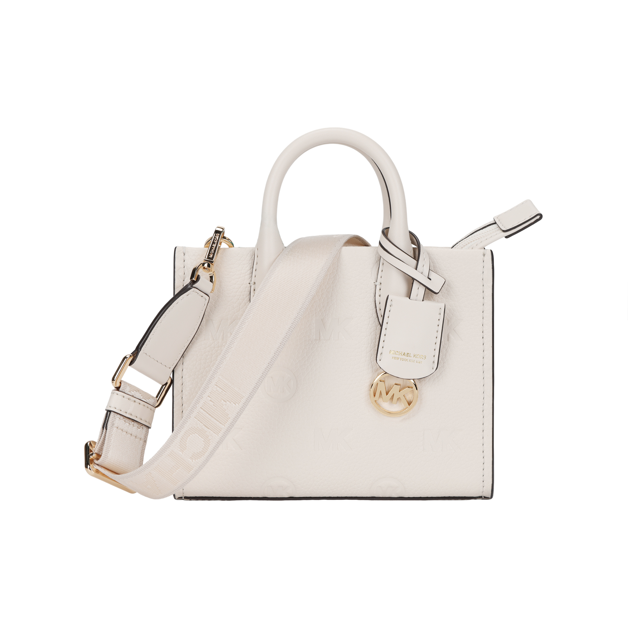 MICHAEL KORS Mirella Cow Leather Shoulder Bag, Crossbody Bag Regular Women's Milk White