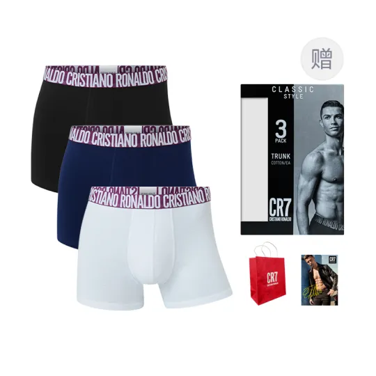 CR7 CRISTIANO RONALDO Boxer Briefs Men's 3 Pack Obsidian Black/Moon White/Deep Sea Blue