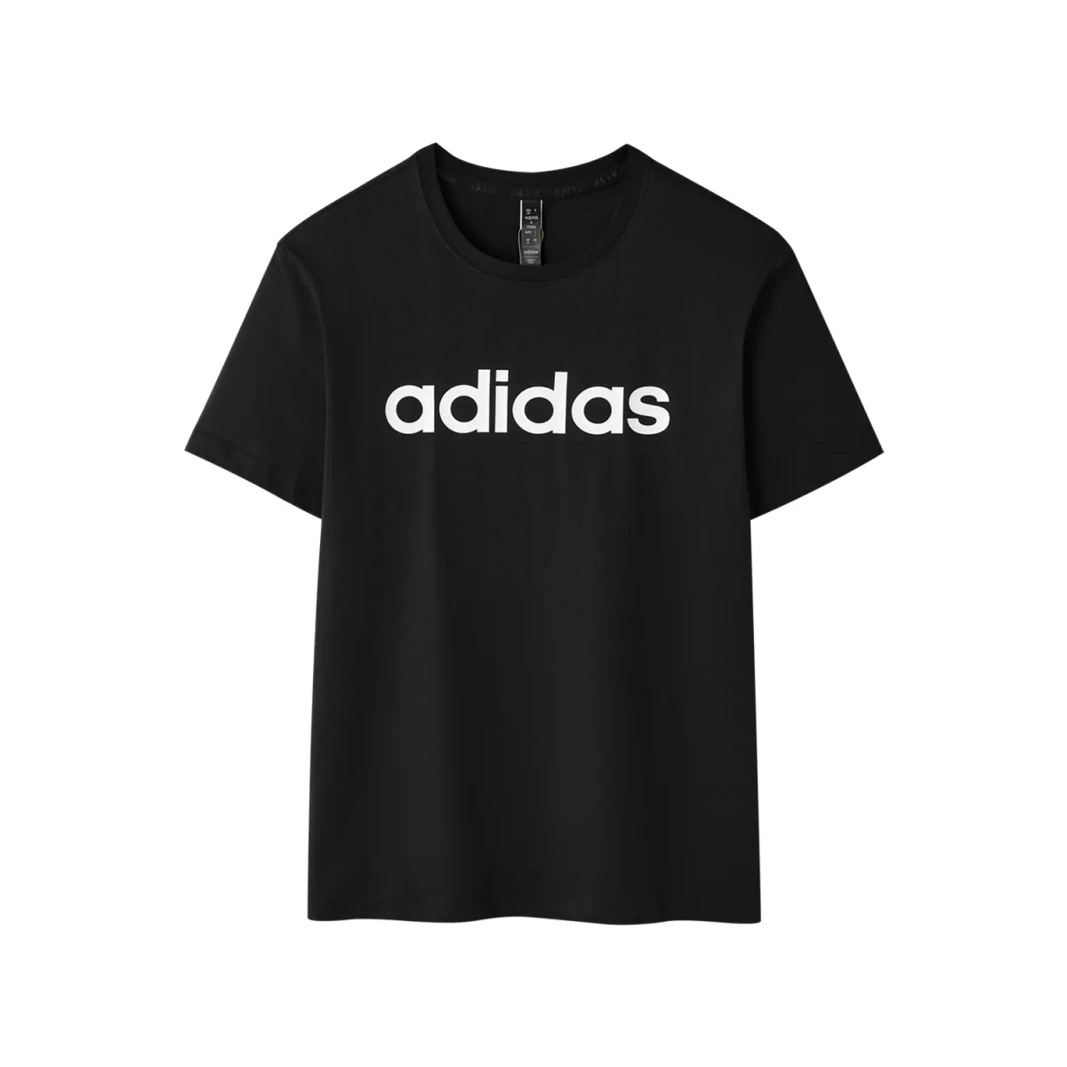 Adidas T-Shirts Men's Black Crew Neck Moderate Straight Fit