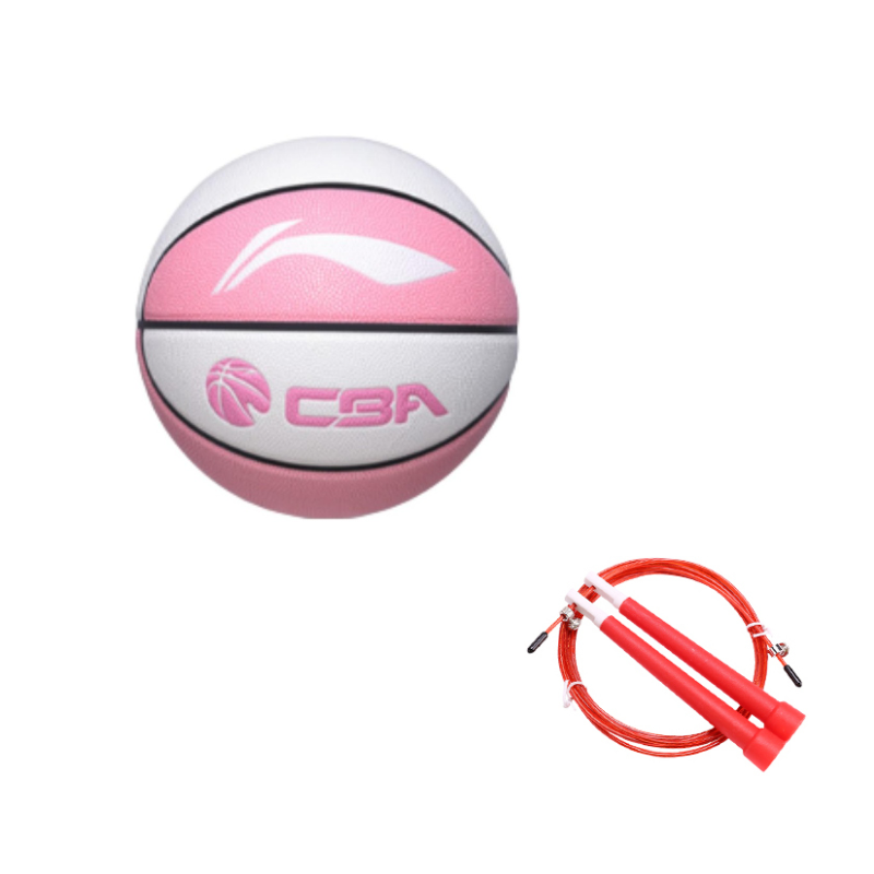 Li Ning CBA Collection Pu Basketball Pink White Size 7 Training Unisex