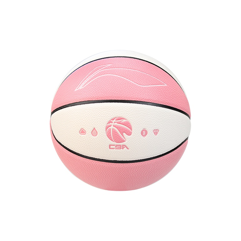 Li Ning CBA Collection Pu Basketball Pink White Size 7 Training Unisex