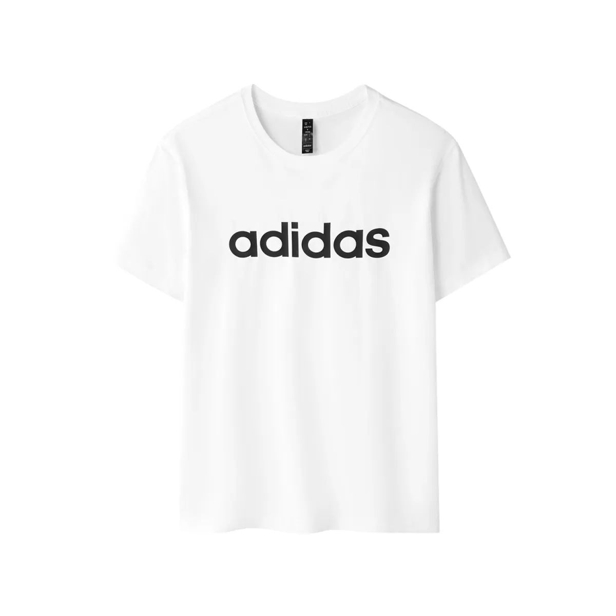 Adidas T-Shirts Unisex White Crew Neck Moderate Straight Fit