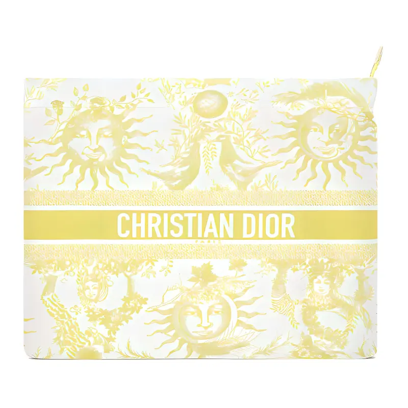 DIOR DIORIVIERA Technical Fabric Clutch Women's Lemon Yellow