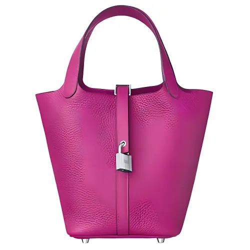 HERMES Picotin Lock Clemence Bullock Leather Basket Bag, Bucket Bag, Handbag 18 Women's 9I Magnolia Mulan Pink