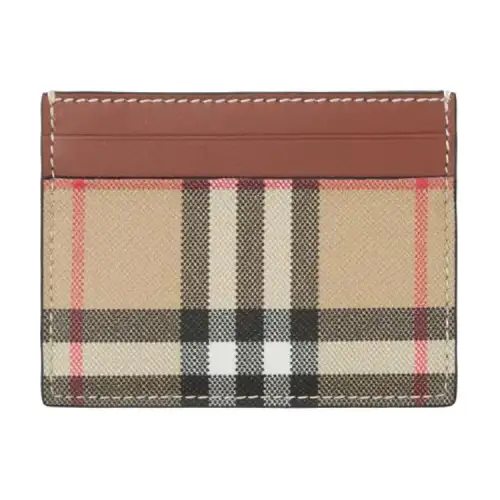 Burberry Canvas Card Holder Regular Unisex Tan