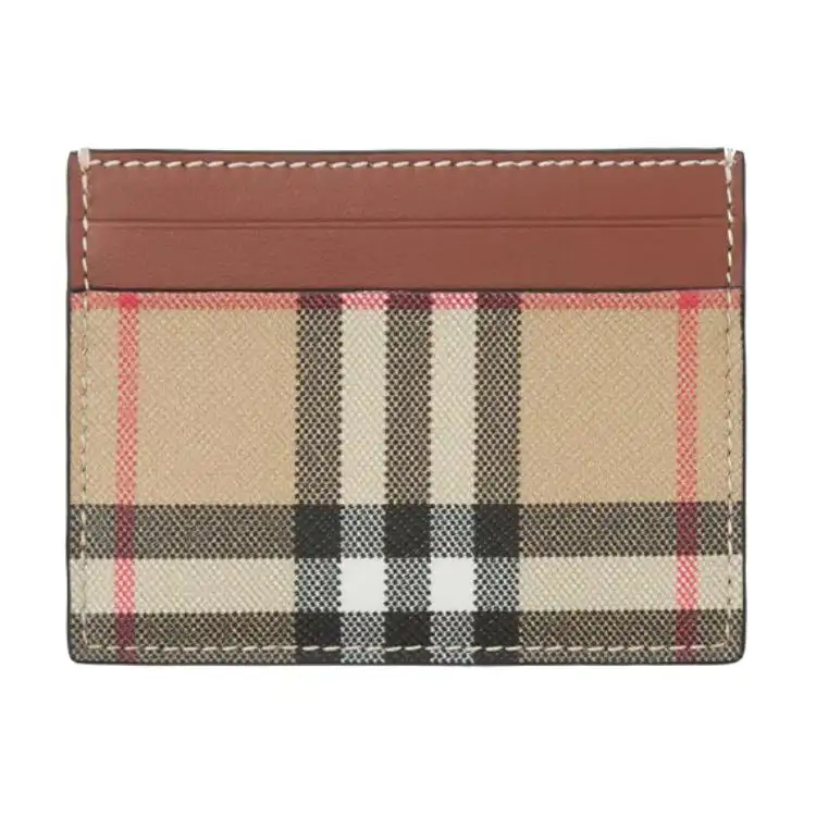 Burberry Canvas Card Holder Regular Unisex Tan