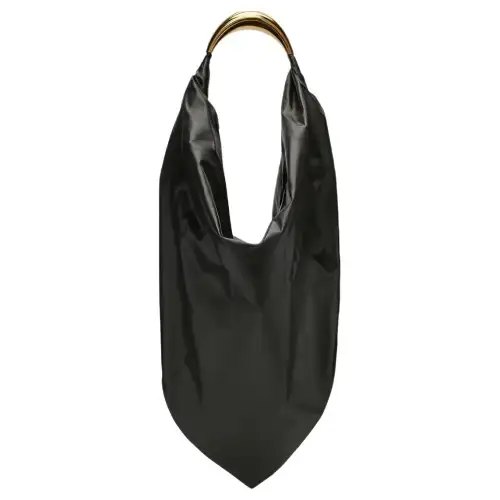 Bottega Veneta Polished Calfskin Shoulder Bag Women's Black