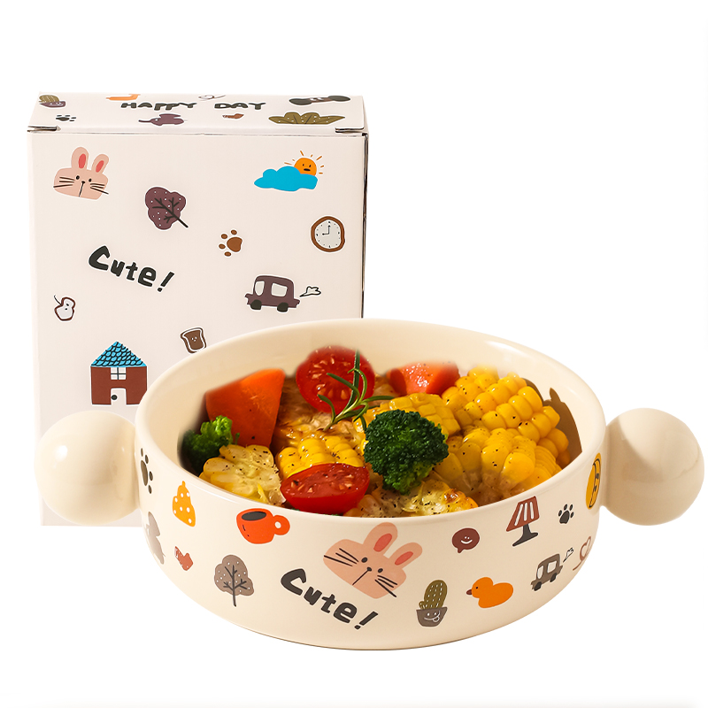 Kawashimaya KAWASIMAYA Divided dining plate ceramic plate household high-value breakfast one person eating rice bowl cute tableware set