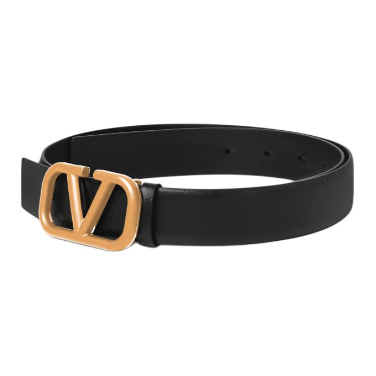 Мужской ремень Valentino Smooth Buckle (черный)