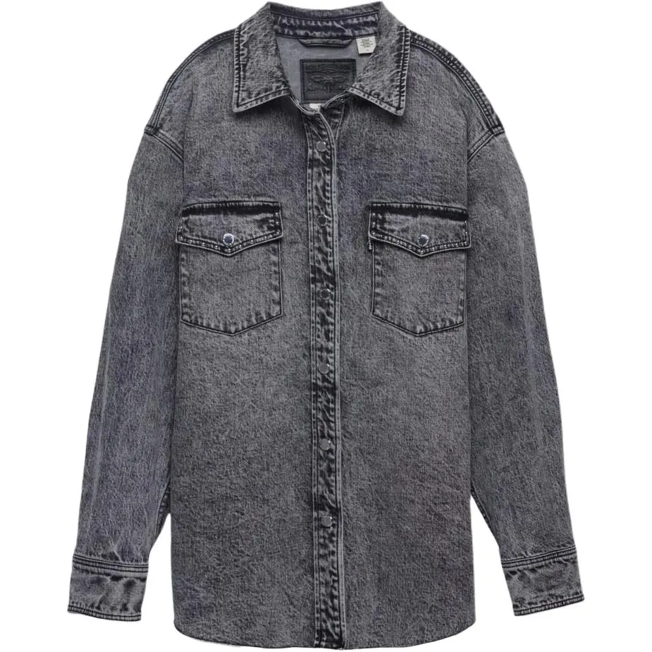 Levi's Denim Jackets Women's Gray Lapel Moderate Straight Fit