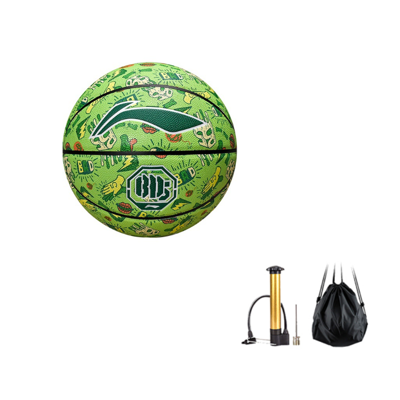 Li Ning Pu Basketball Slip Resistant Abrasion Resistant Green Size 7 Training Unisex