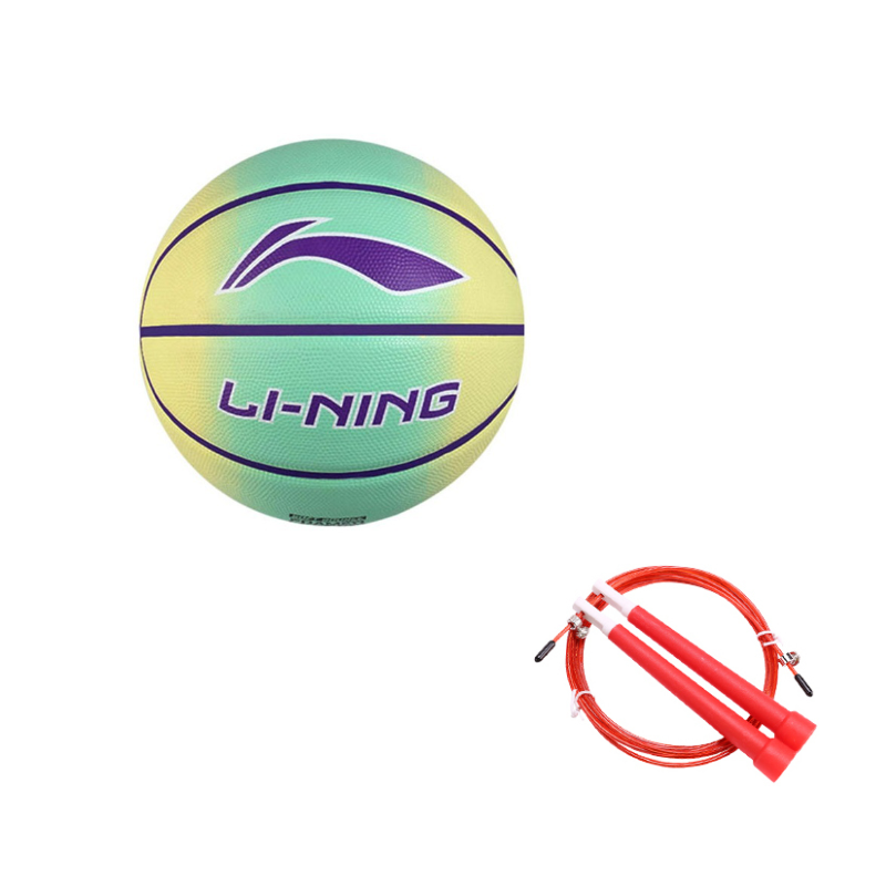 Li Ning Rubber Basketball Yellow Green Size 7 Training Unisex