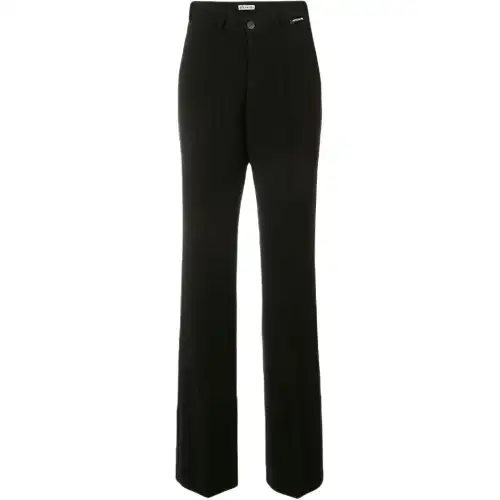 Balenciaga Casual Pants Women's Black Moderate Straight Fit Pants