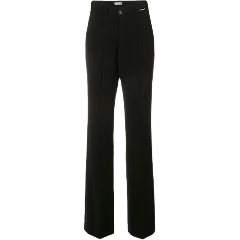 Balenciaga Casual Pants Women's Black Moderate Straight Fit Pants