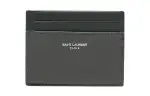 SAINT LAURENT Smooth Cow Leather Card Holder Card Holder Men's Gray