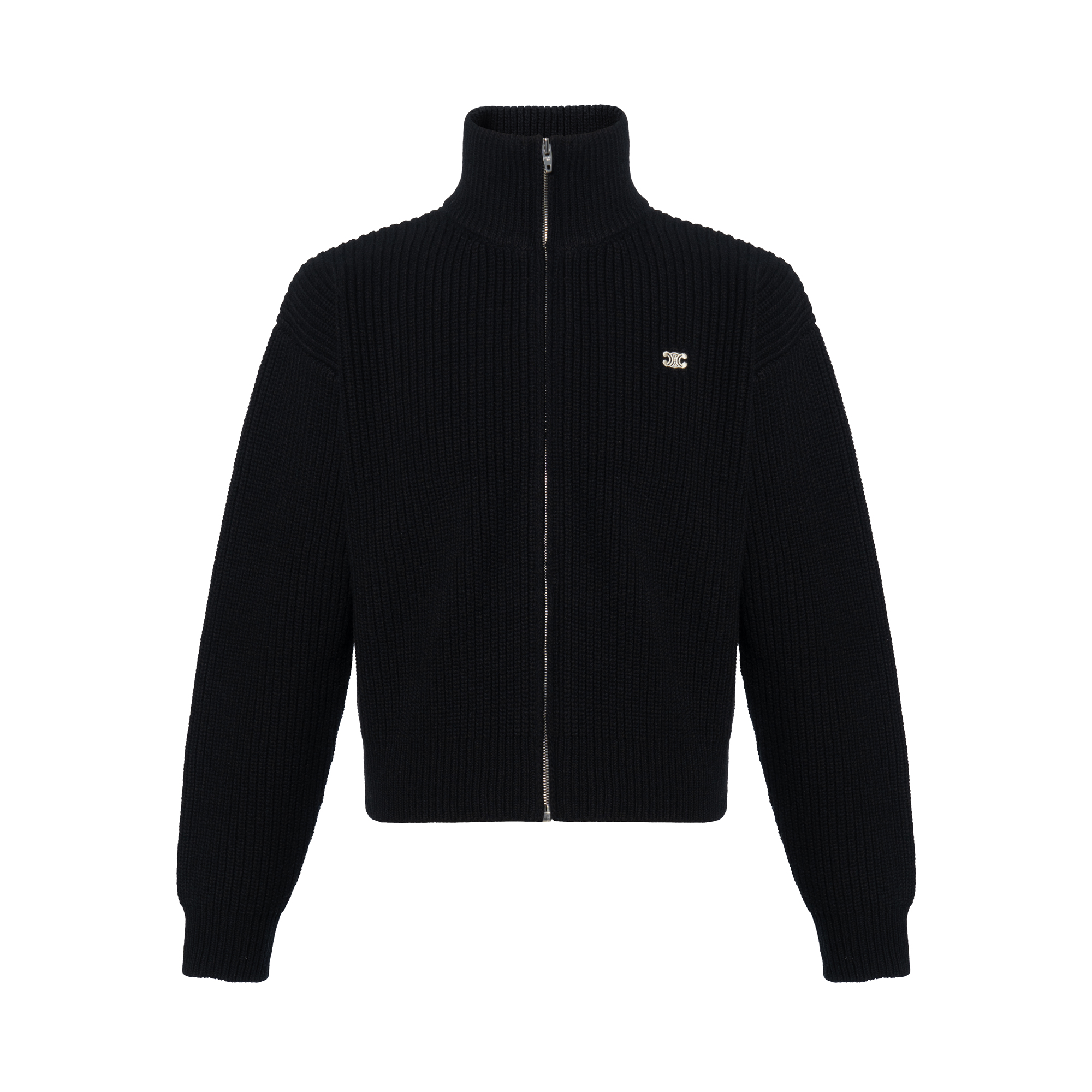 CELINE Triomphe Trucker Sweater In Ribbed Wool