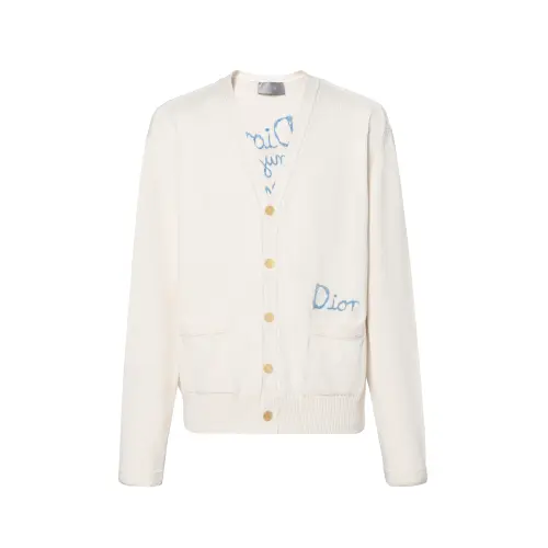 DIOR Knitwear Men's Beige V Neck Moderate