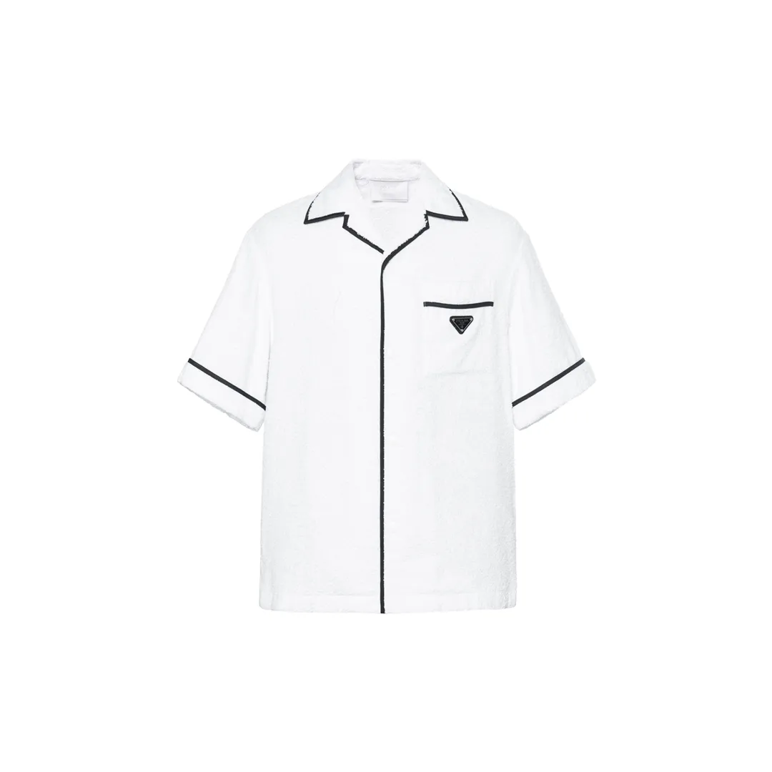 PRADA Shirts Men's White Cuban Collar Moderate Other