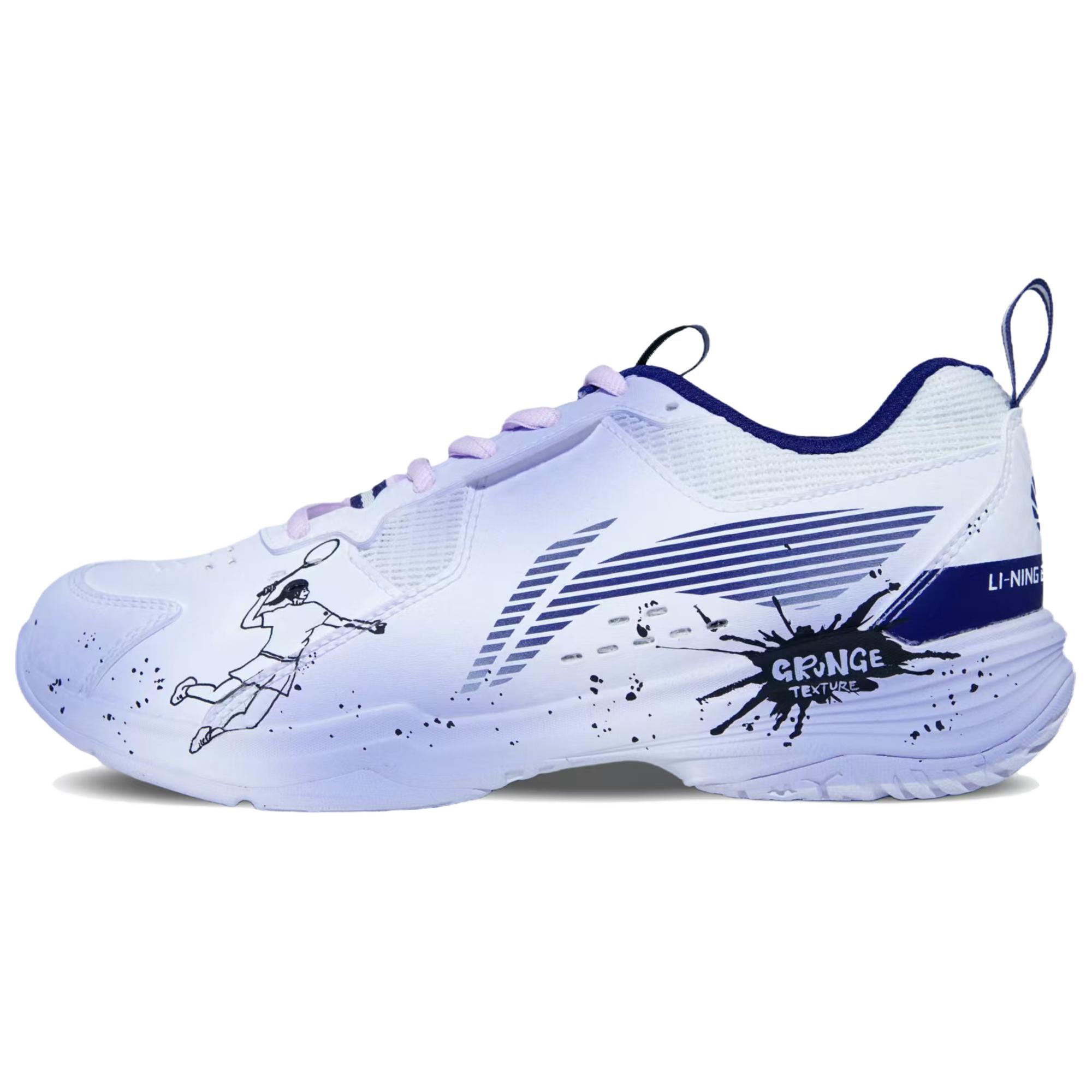Li Ning, universal comfortable shock-absorbing non-slip wear-resistant low purple sneakers for badminton, custom-made, simple and elegant design, women's style