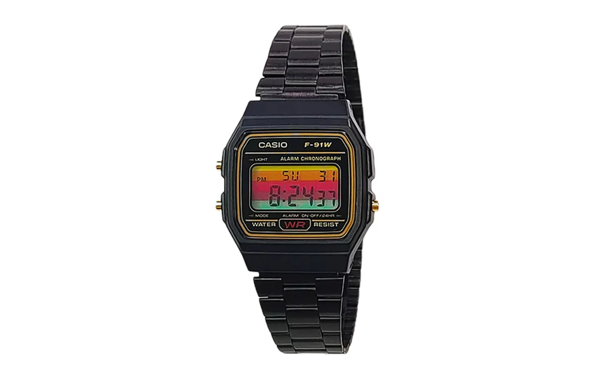 CASIO Custom Collection Quartz Movement Stainless Steel Strap Watch Men's Watches Black Dial