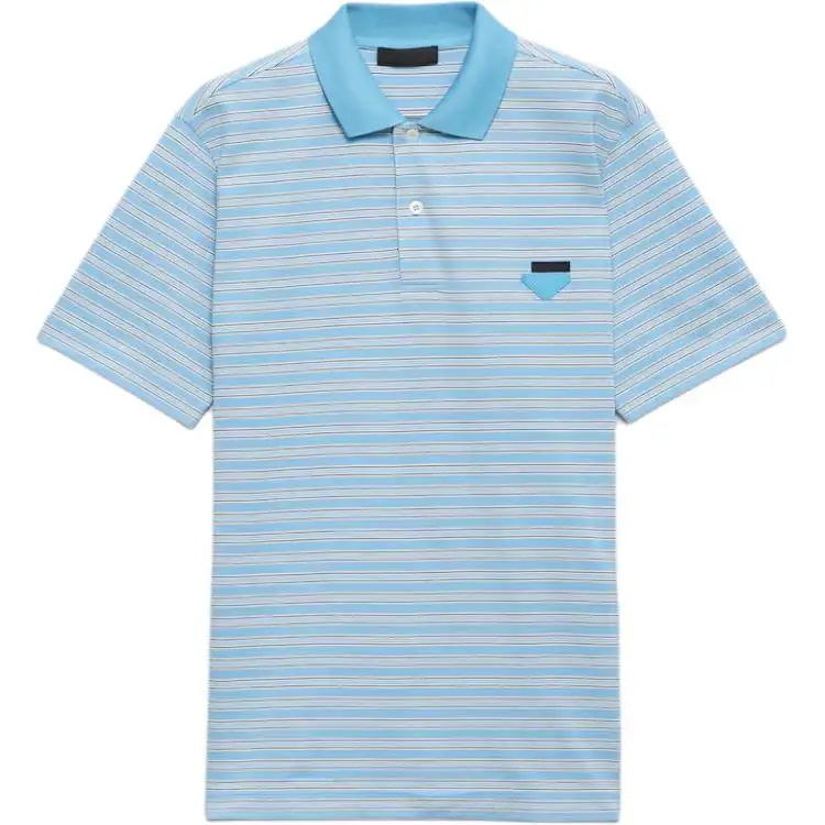 Prada Short-Sleeved Striped Polo Shirt