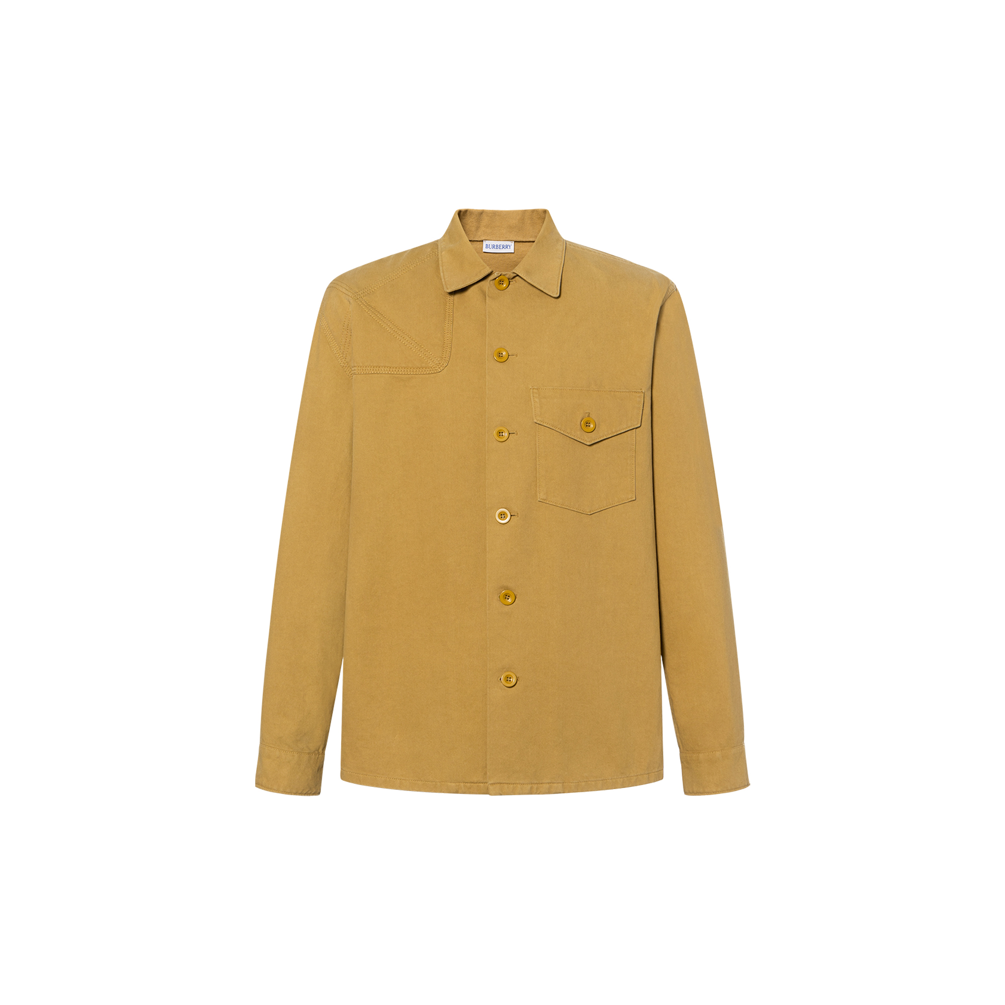 Мужская рубашка Burberry Panelled Cotton Shirt (бежевая)