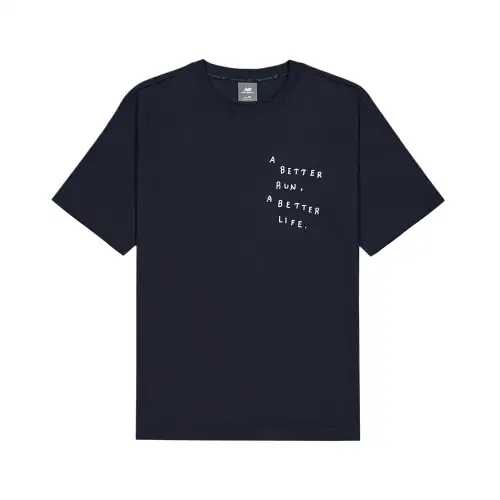 New Balance NB Grey T Shirt Men's Navy Blue