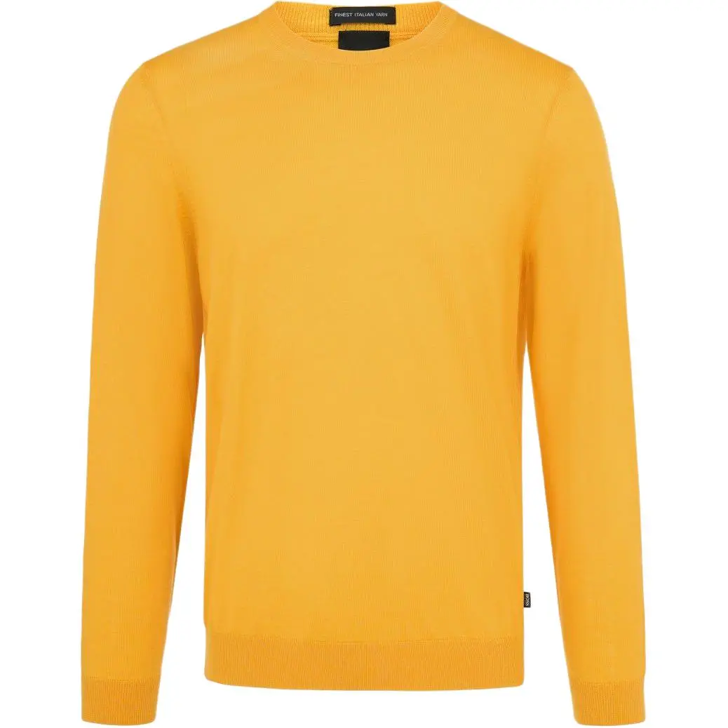 HUGO BOSS Sweaters Men's Yellow Crew Neck Moderate