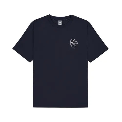 New Balance NB Grey T Shirt Men's Navy Blue