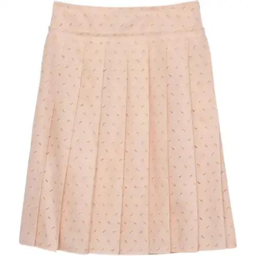 Prada pleated eyelet-lace midi skirt