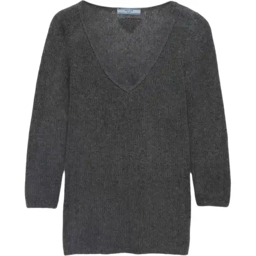PRADA SS25 Cashmere Sweater Women's Gray