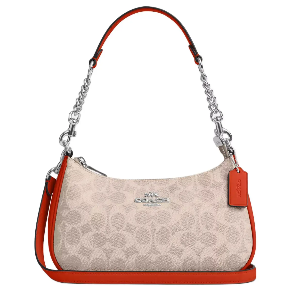 COACH Teri Coated Canvas Crossbody Bag, Shoulder Bag Medium Women's Sand & Dark Orange
