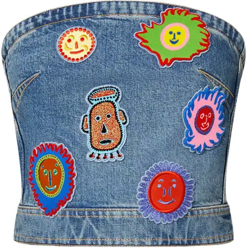 LOUIS VUITTON x Yayoi Kusama SS23 Strapless Top Women's Blue