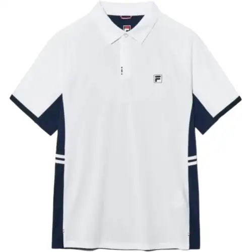 FILA Tennis Tops Men's White Polo Collar Moderate