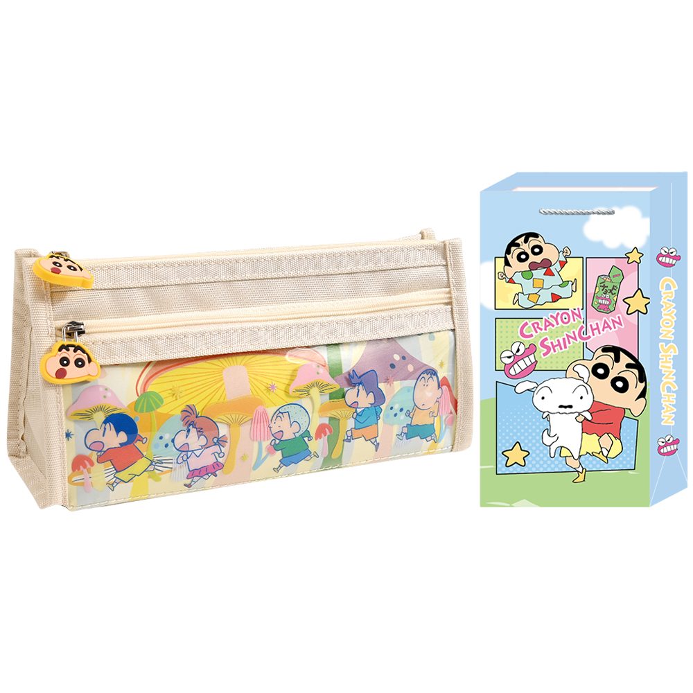 Crayon Shinchan Crayon Shinchan Cartoon Cute Nohara Shinnosuke Transparent Double-layer Storage Bag Daily Simple Large Capacity Waterproof and Dirty Resistant High-Looking Storage Bag