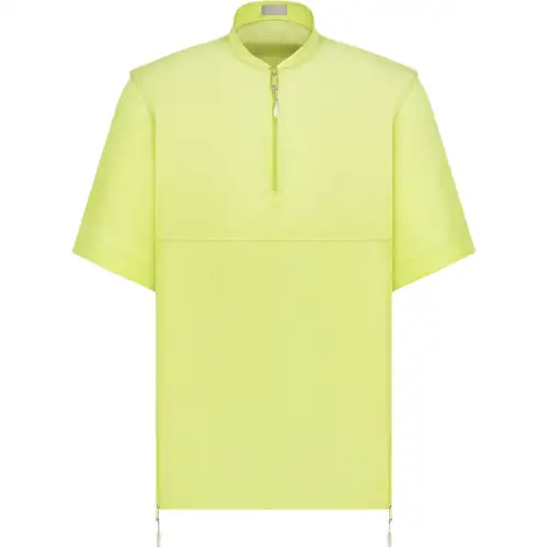 DIOR Polo Shirts Men's Yellow Polo Collar Moderate Straight Fit