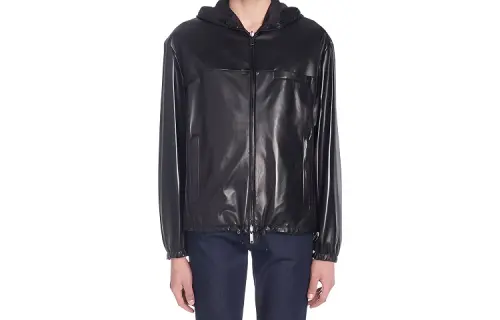 PRADA Jackets Men's Black Hooded Moderate Other